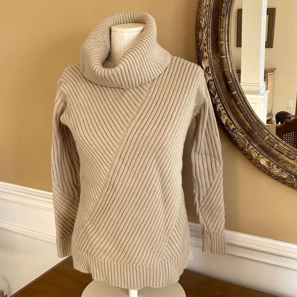 ANN TAYLOR RIBBED COWL NECK SWEATER